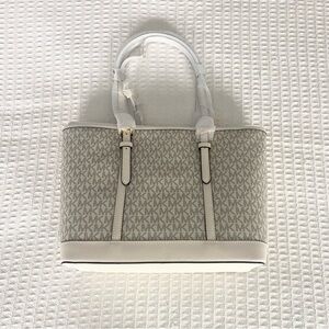 Michael Kors Cream Logo Tote gold hardware